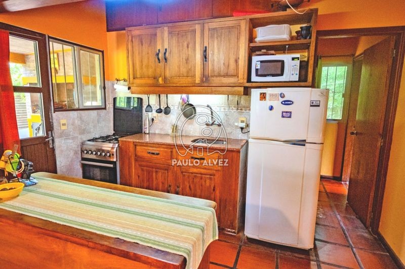 Cocina equipada con muebles bajo-sobre mesada