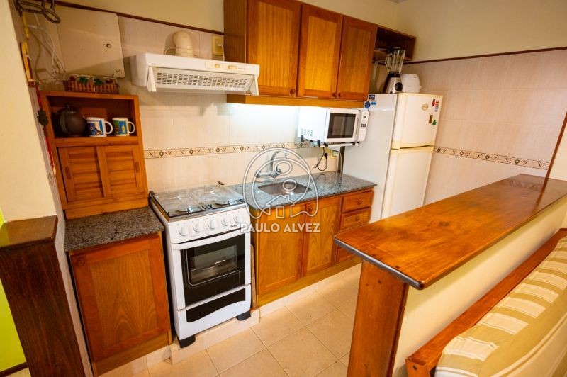 Cocina con placares bajo y sobre mesada